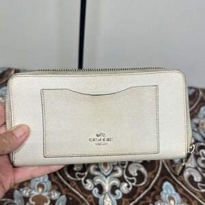 Coach Beige Zip-Around Wallet